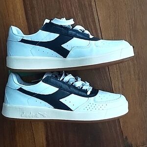 Diadora B. Elite Premium Men's Shoes White/Blue Caspian Sea